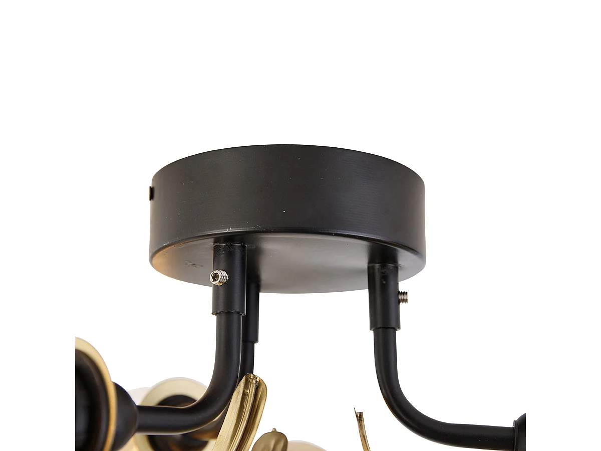 Plafonnier oriental en laiton avec noir 3 lumières - Louka