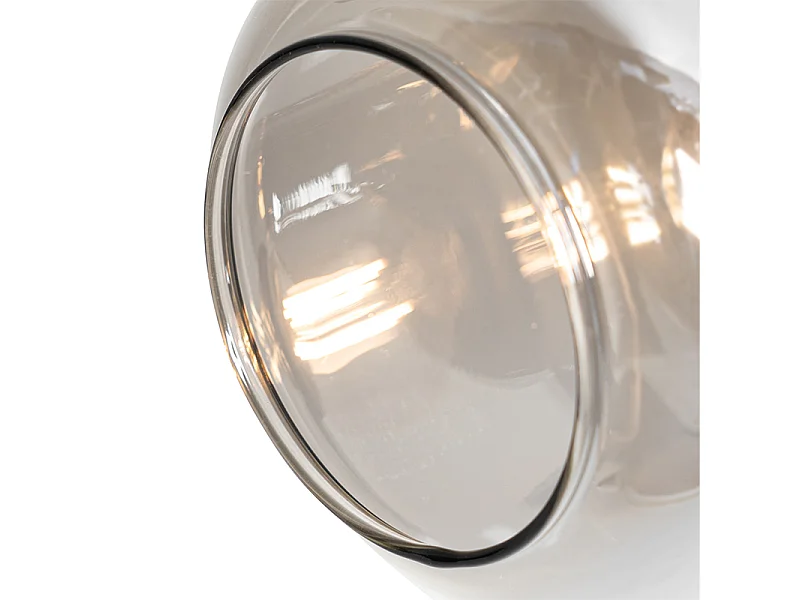 Spot de plafond noir avec verre fumé oblong 3 lumières - Zuzanna