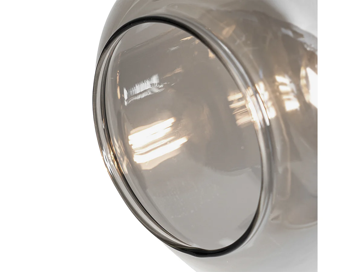 Spot de plafond noir avec verre fumé oblong 3 lumières - Zuzanna