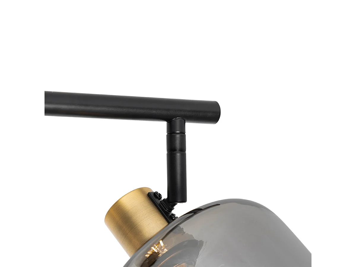 Spot de plafond noir avec verre fumé oblong 3 lumières - Zuzanna