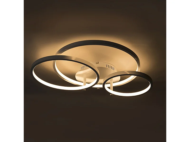 Plafonnier moderne blanc avec LED et dimmer Rondas