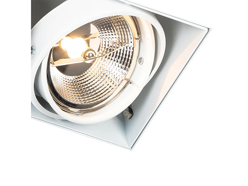 Spot encastré blanc GU10 AR111 sans bordure 2 lumières - Oneon