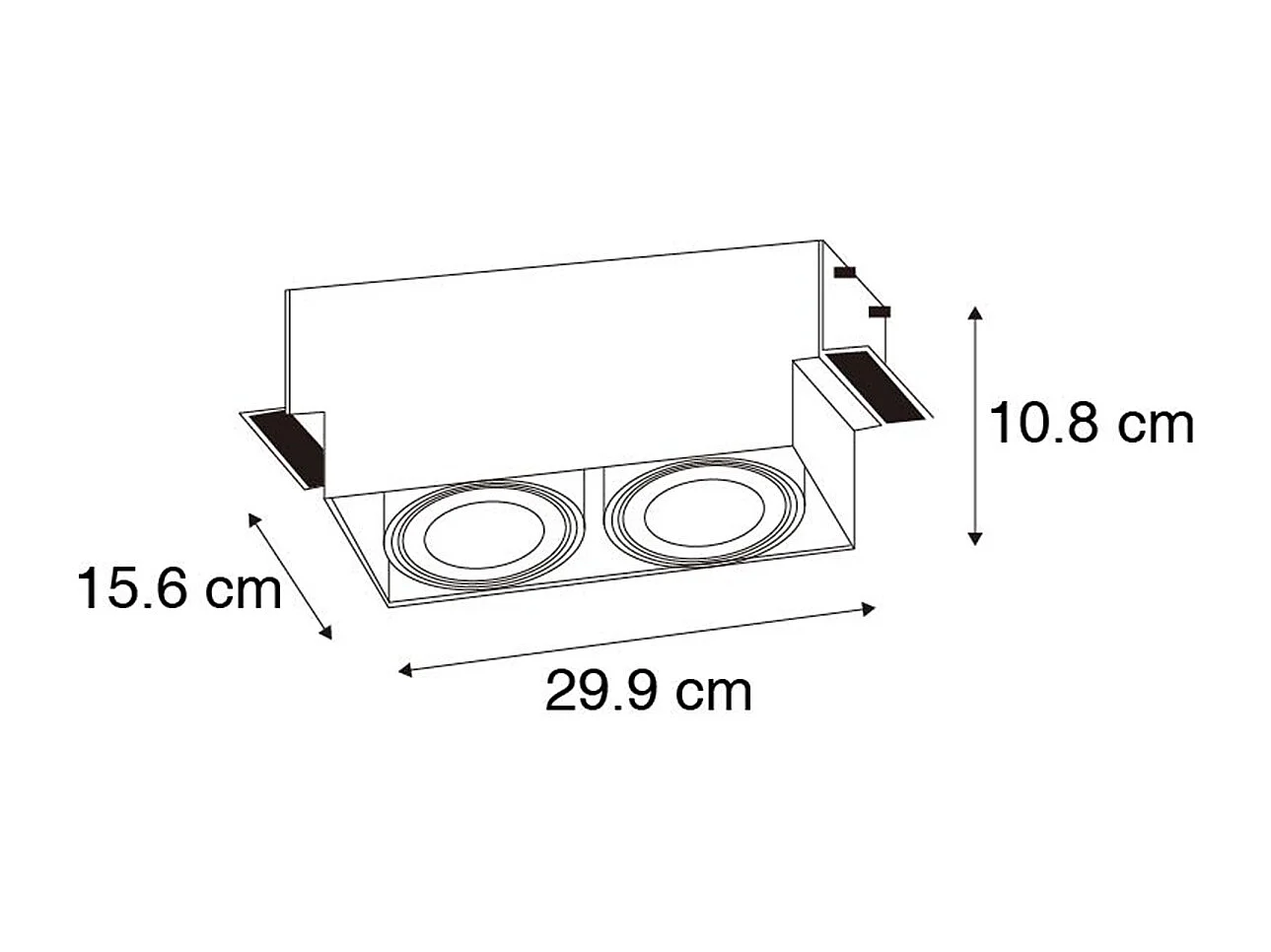 Spot encastré blanc GU10 AR111 sans bordure 2 lumières - Oneon