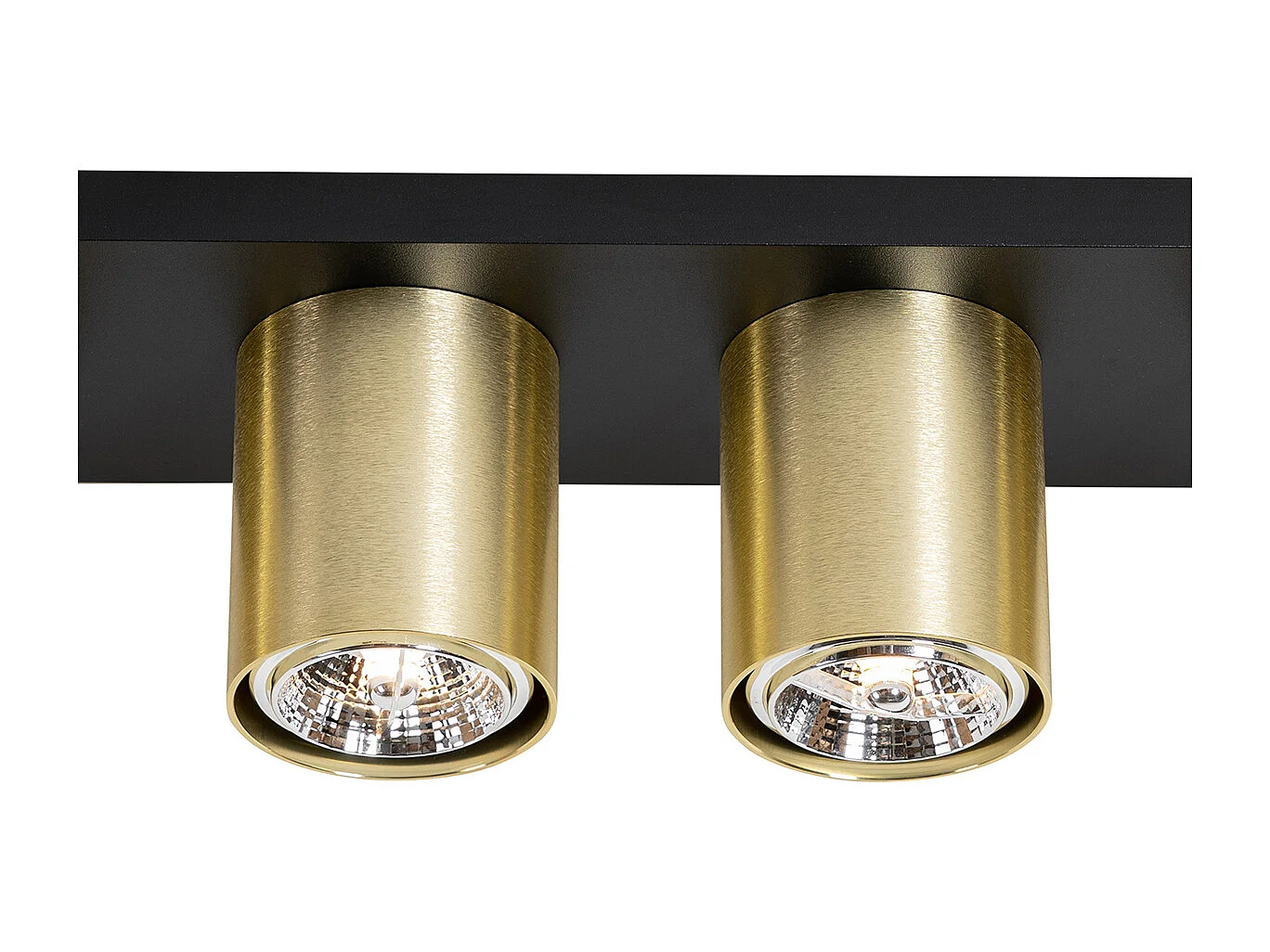 Spot de plafond moderne noir et doré 4 lumières - Tubo