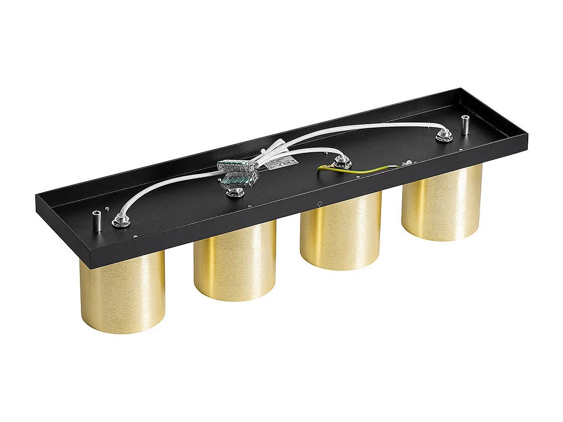 Spot de plafond moderne noir et doré 4 lumières - Tubo