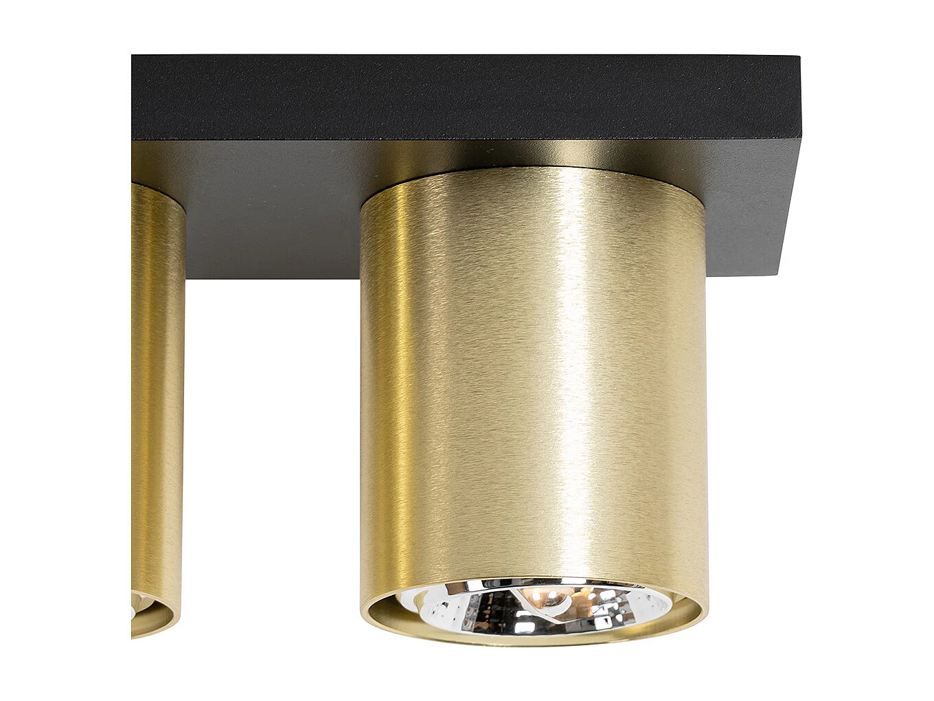 Spot de plafond moderne noir avec or 4 lumières - Tubo