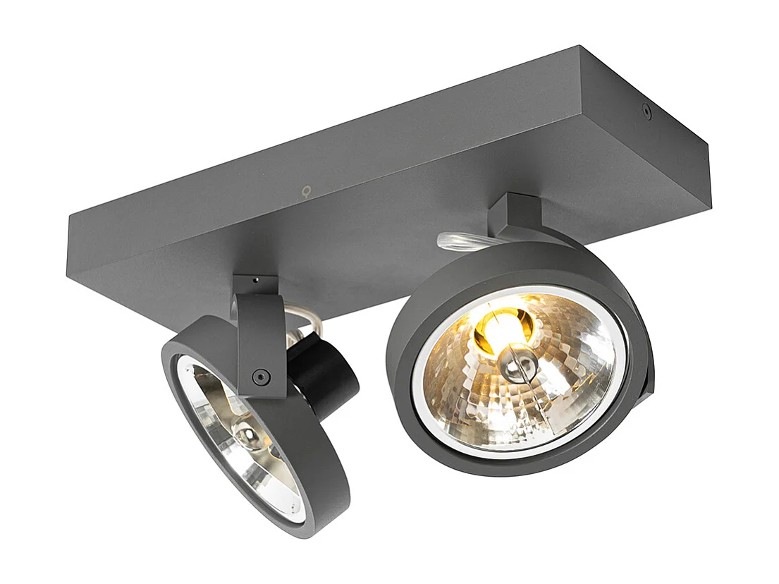Spot design gris orientable 2 lumières - Go