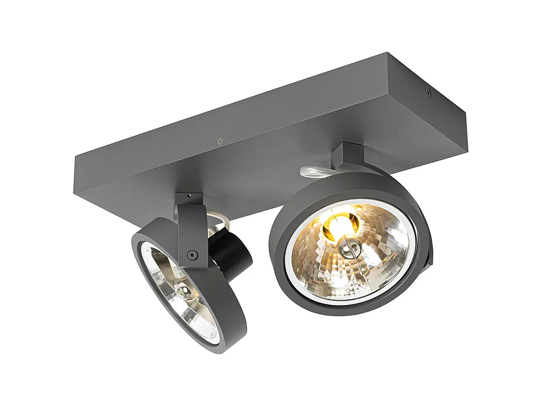 Spot design gris orientable 2 lumières - Go