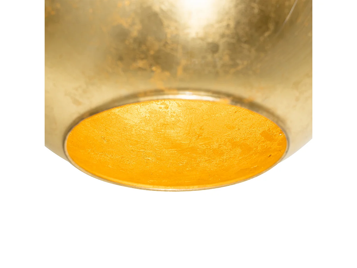 Plafonnier design noir avec verre doré - Bert