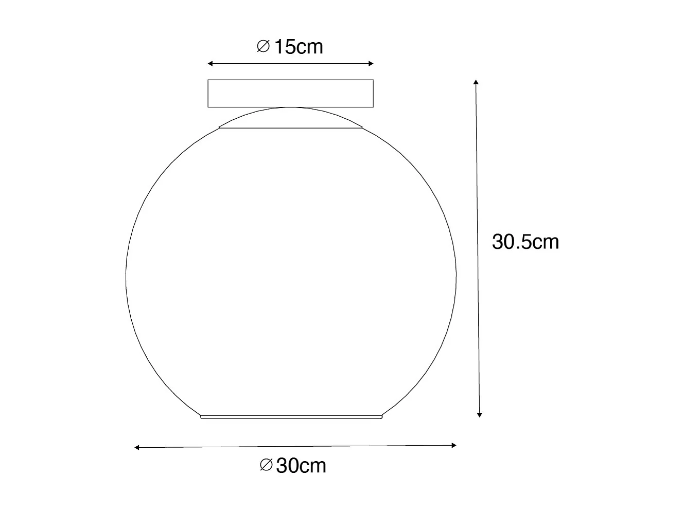 Plafonnier design noir avec verre doré - Bert