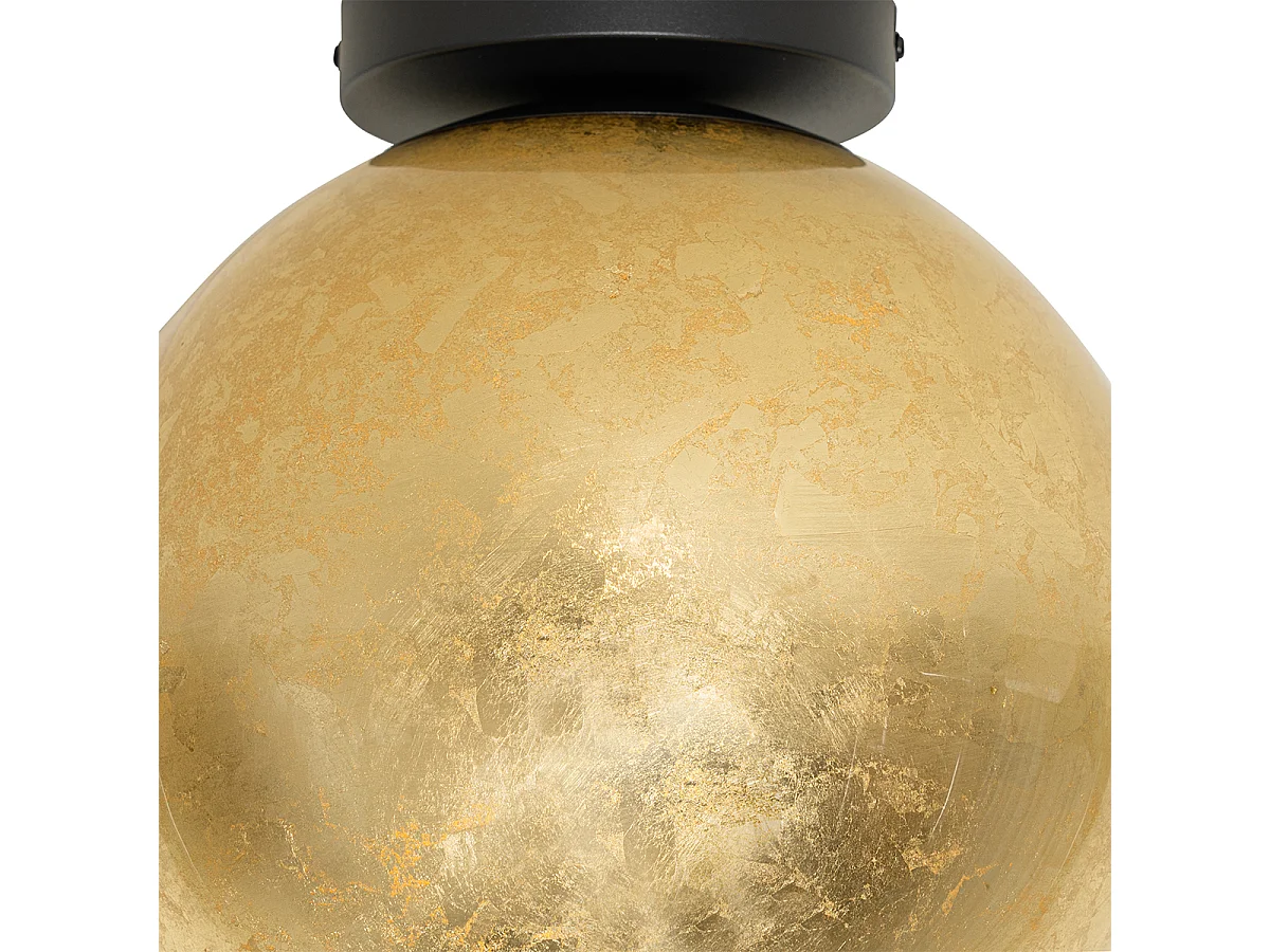 Plafonnier design noir avec verre doré - Bert
