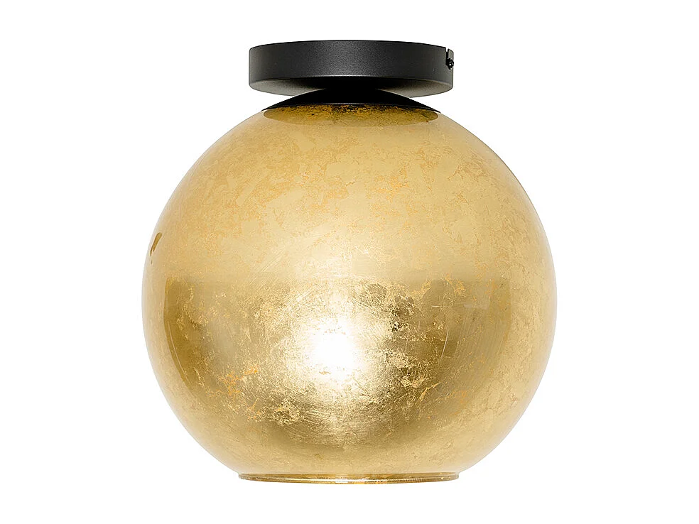 Plafonnier design noir avec verre doré - Bert