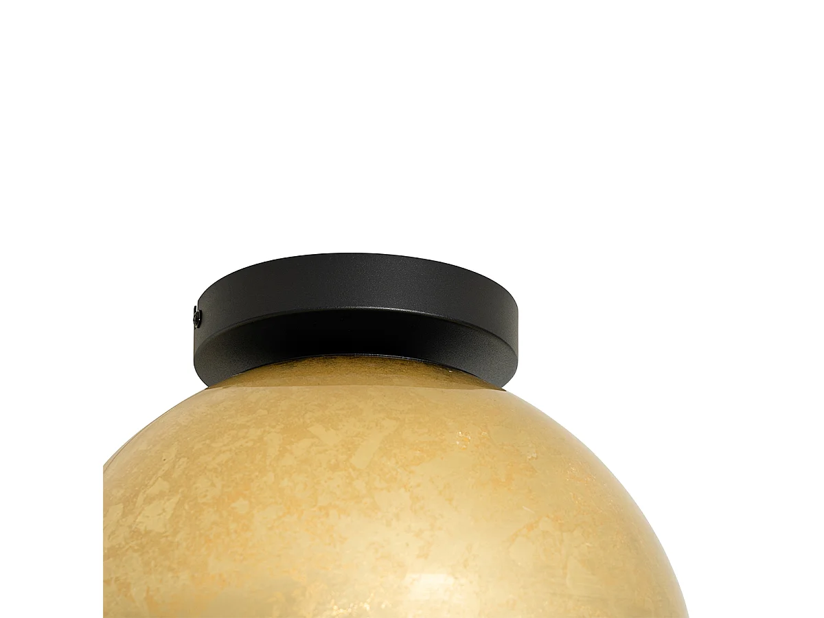 Plafonnier design noir avec verre doré - Bert