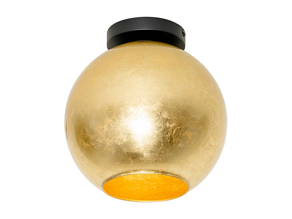 Plafonnier design noir avec verre doré - Bert