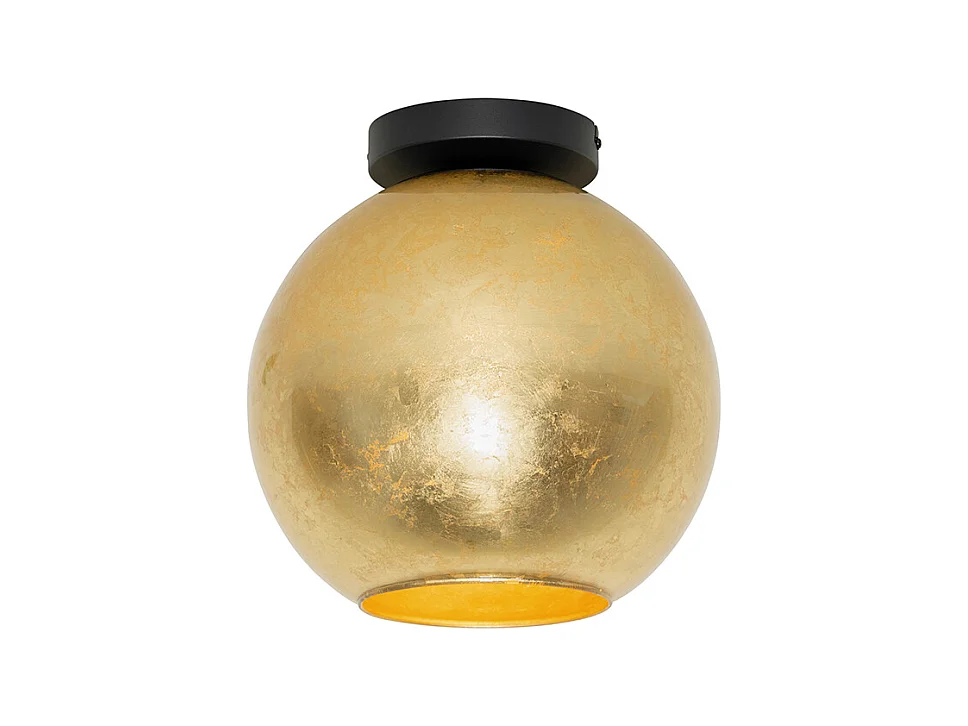Plafonnier design noir avec verre doré - Bert