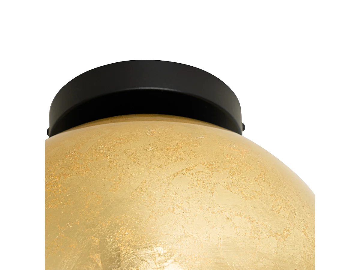 Plafonnier design noir avec verre doré - Bert