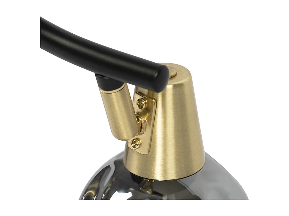 Plafonnier noir avec laiton et verre fumé 2 lumières - Vidro