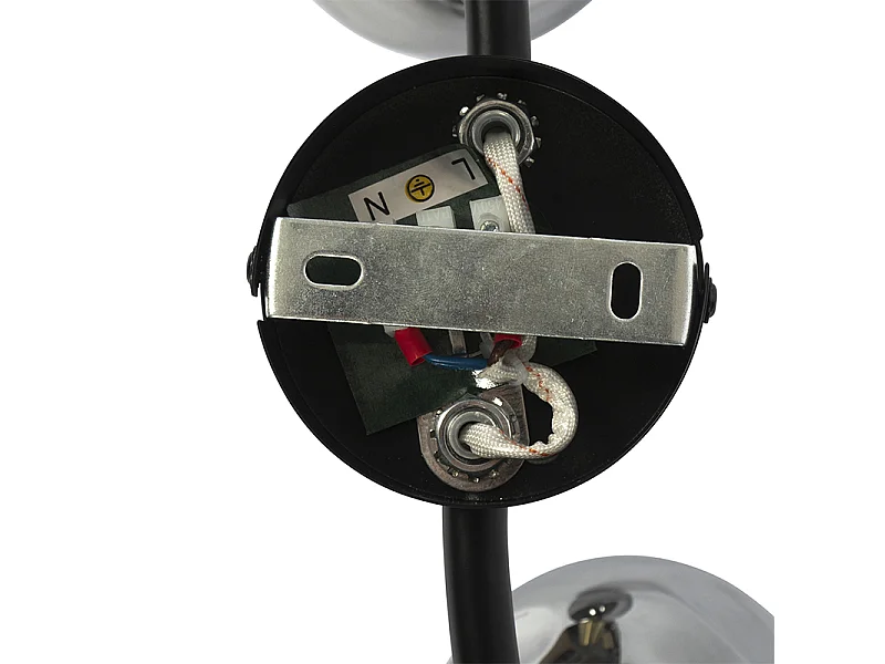 Plafonnier noir avec laiton et verre fumé 2 lumières - Vidro