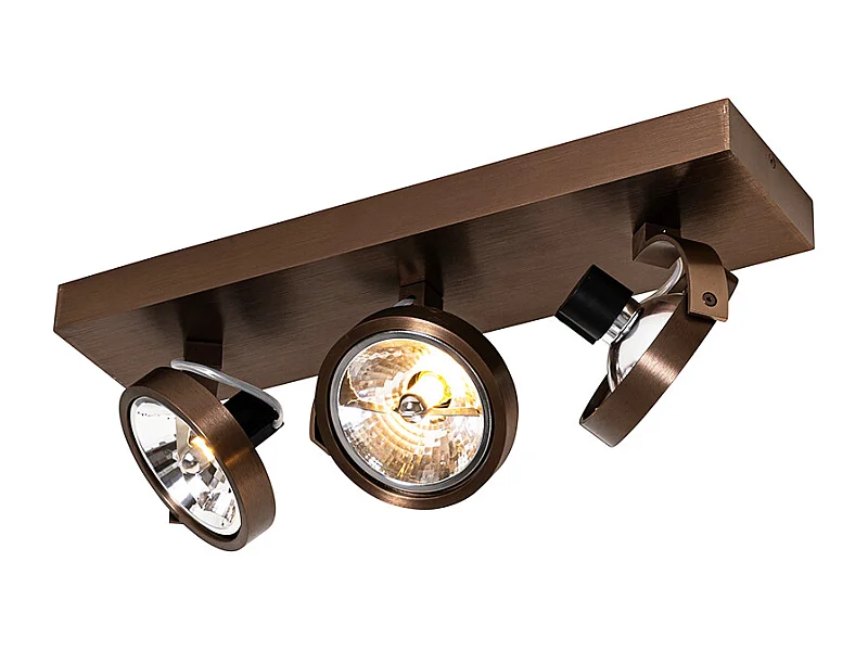 Spot design bronze foncé 3 lumières rotatif et inclinable - Go