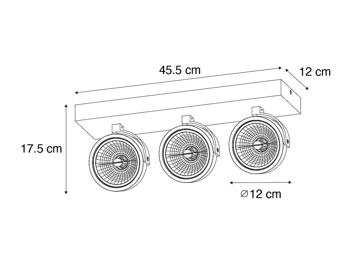 Spot design bronze foncé orientable 3 lumières - Go