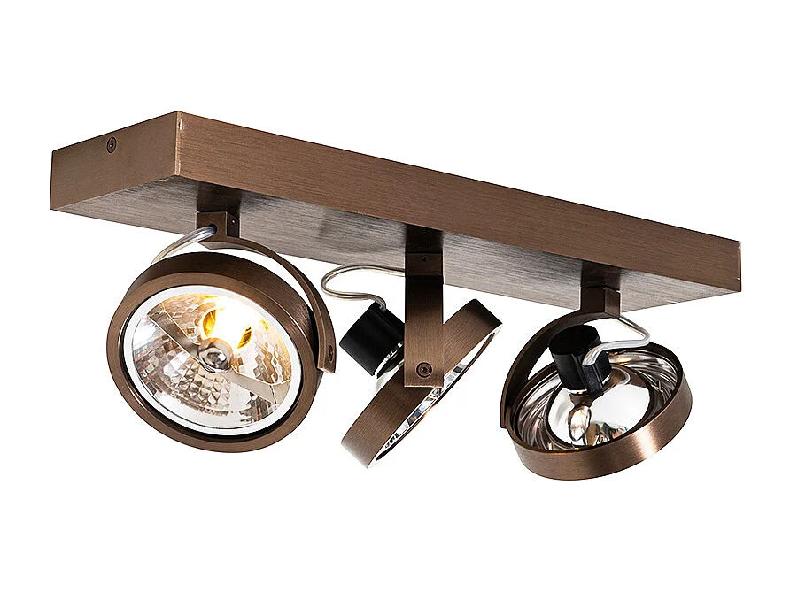 Spot design bronze foncé orientable 3 lumières - Go