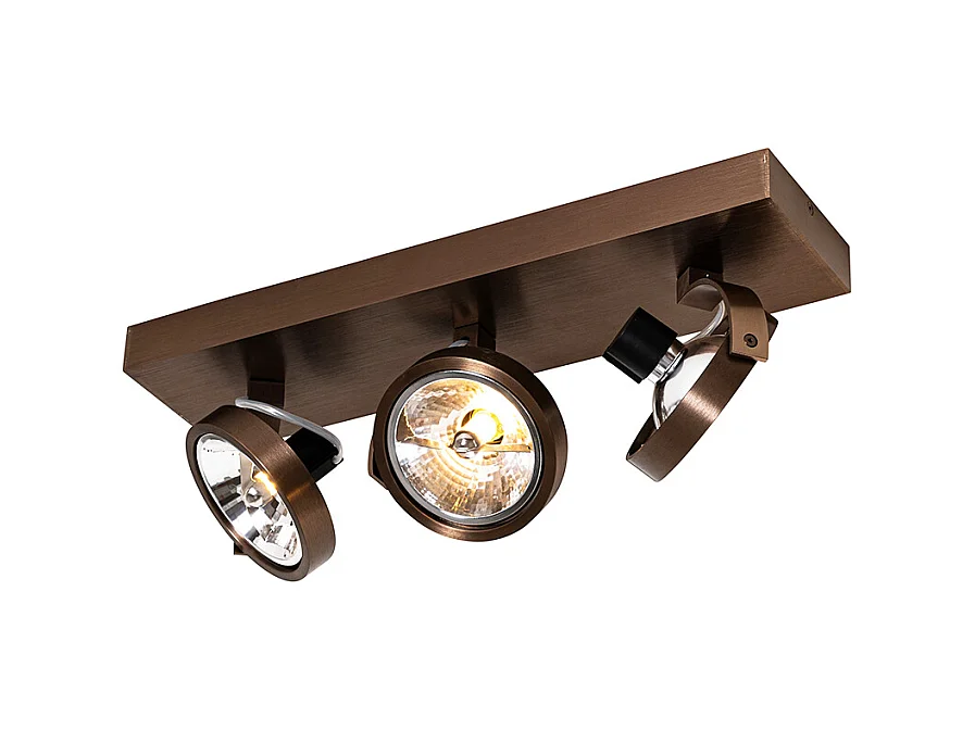Spot design bronze foncé orientable 3 lumières - Go