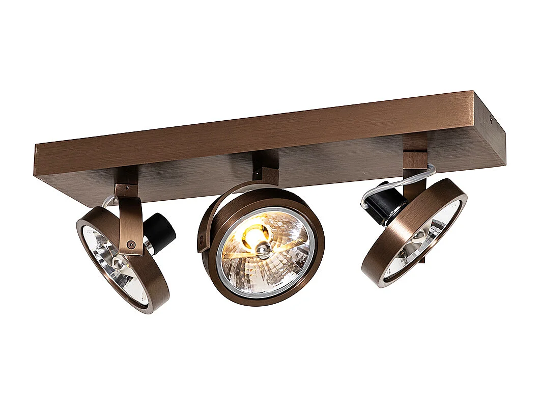 Spot design bronze foncé 3 lumières rotatif et inclinable - Go