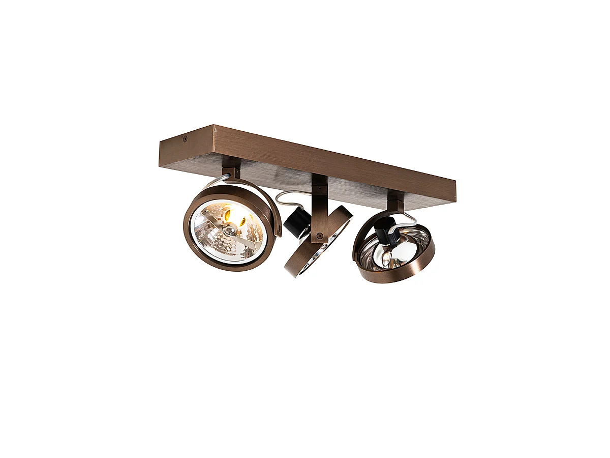 Spot design bronze foncé 3 lumières rotatif et inclinable - Go