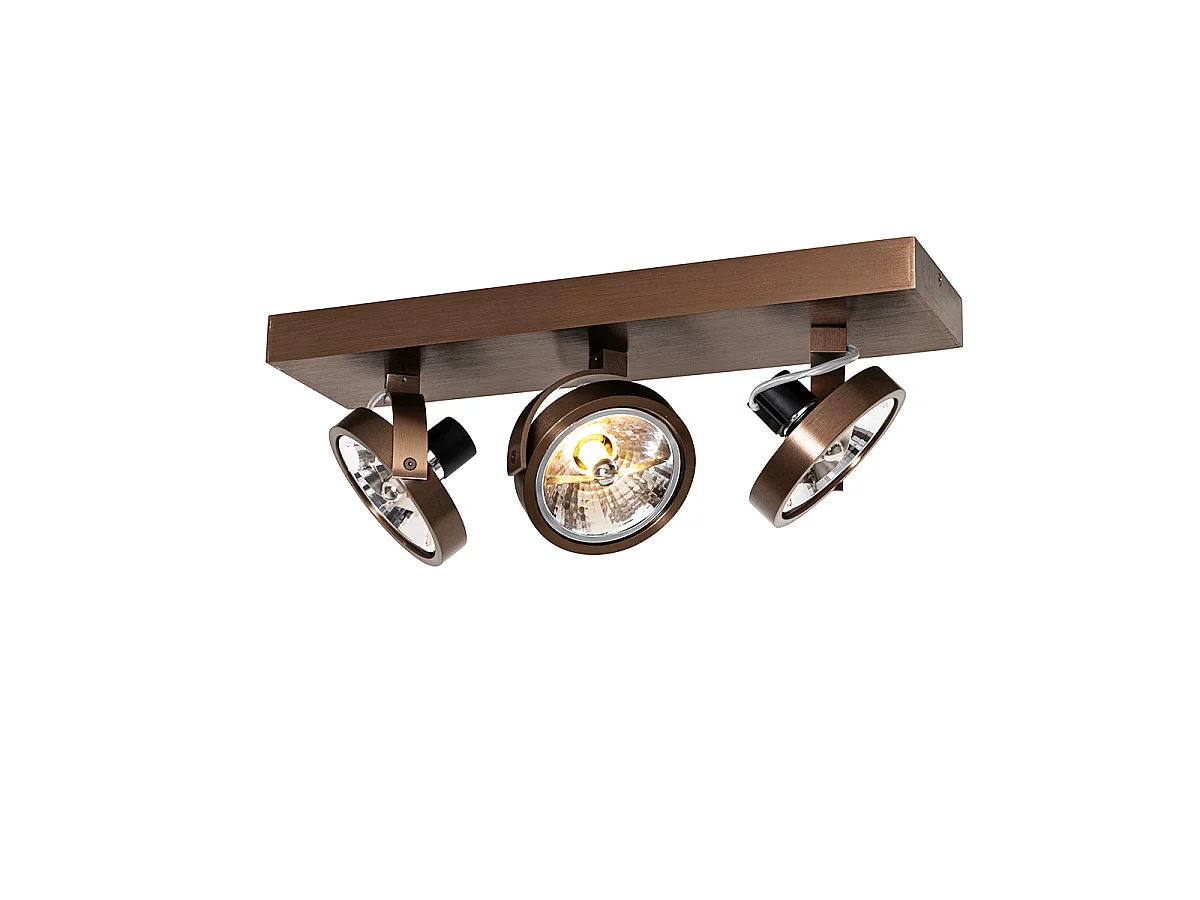 Spot design bronze foncé 3 lumières rotatif et inclinable - Go