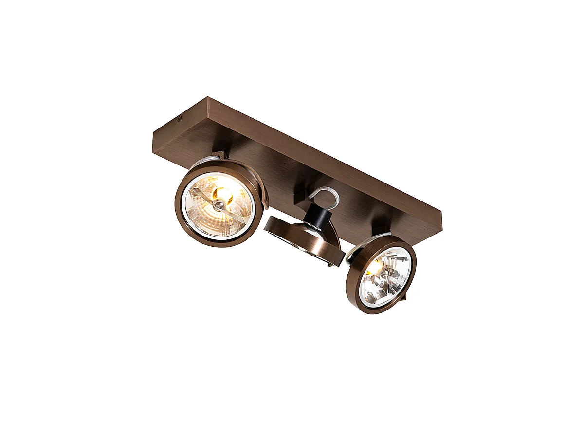 Spot design bronze foncé 3 lumières rotatif et inclinable - Go