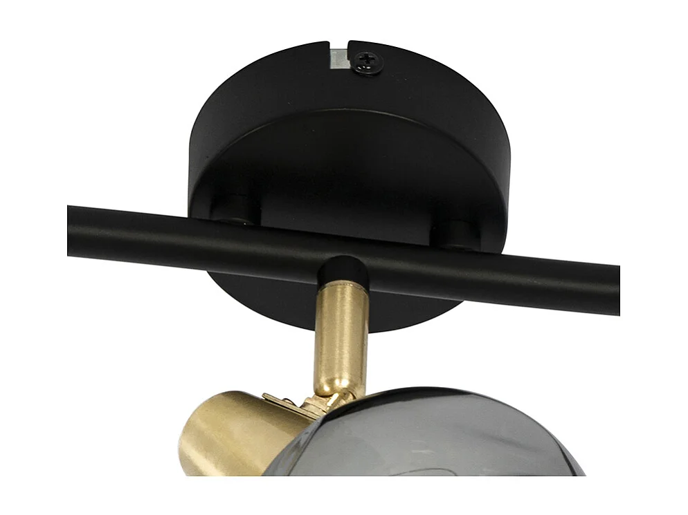 Plafonnier doré 56 cm avec verre fumé 3 lumières - Vidro