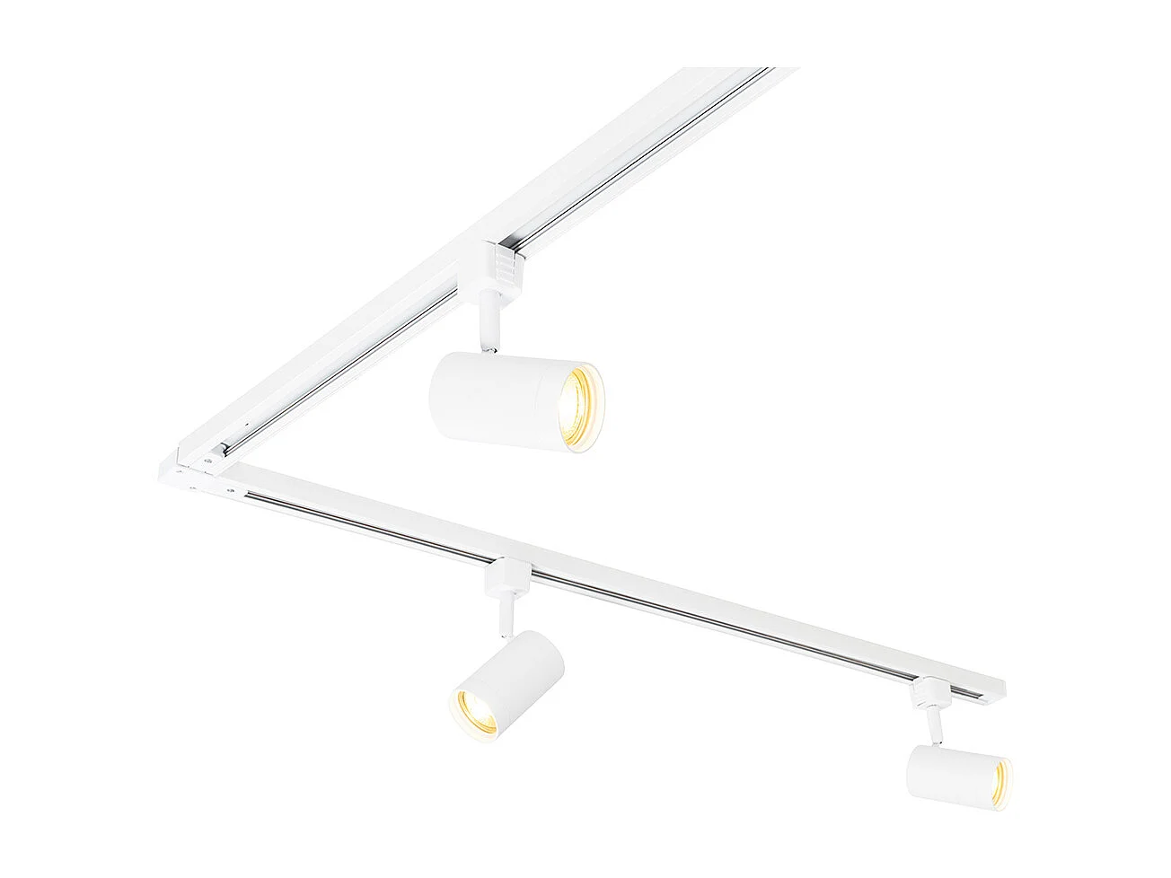 Système d'éclairage sur rail monophasé intelligent avec 10 spots blancs avec Wifi GU10 - Iconic Jeana