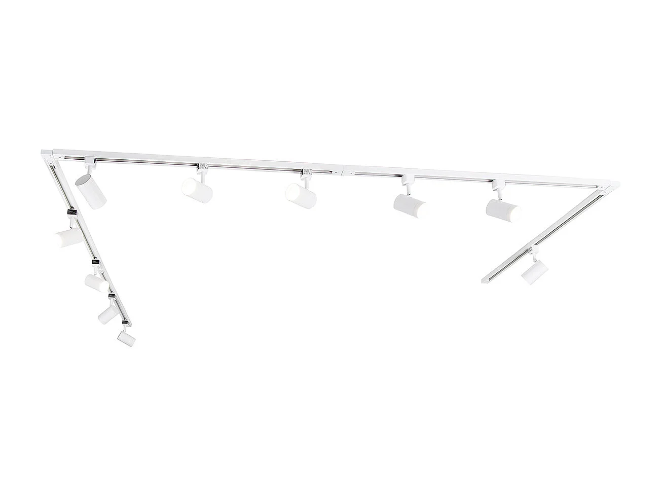 Système d'éclairage sur rail monophasé intelligent avec 10 spots blancs avec Wifi GU10 - Iconic Jeana