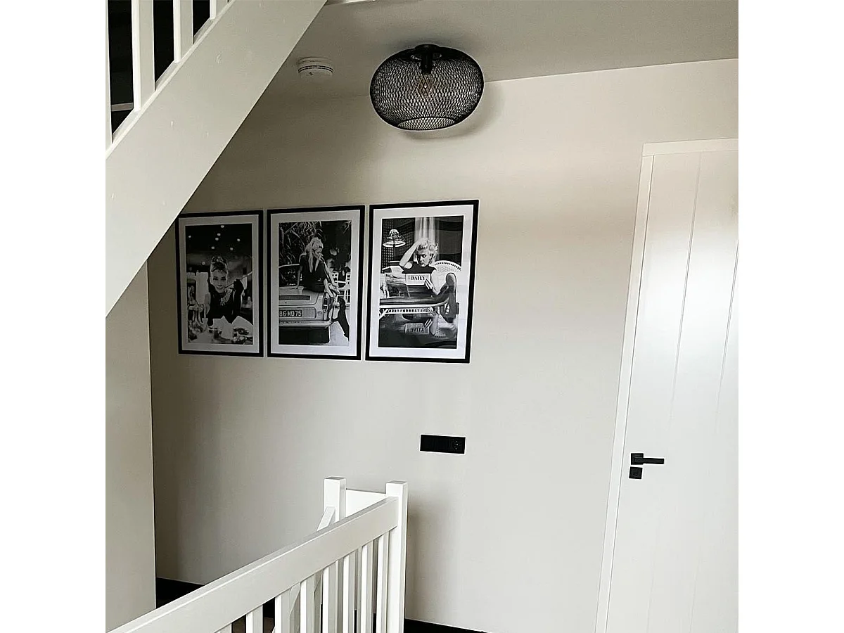 Plafonnier moderne noir 45 cm - Mesh Ball