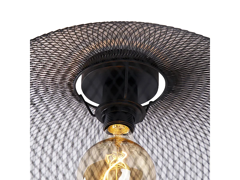Plafonnier moderne noir 45 cm - Mesh Ball