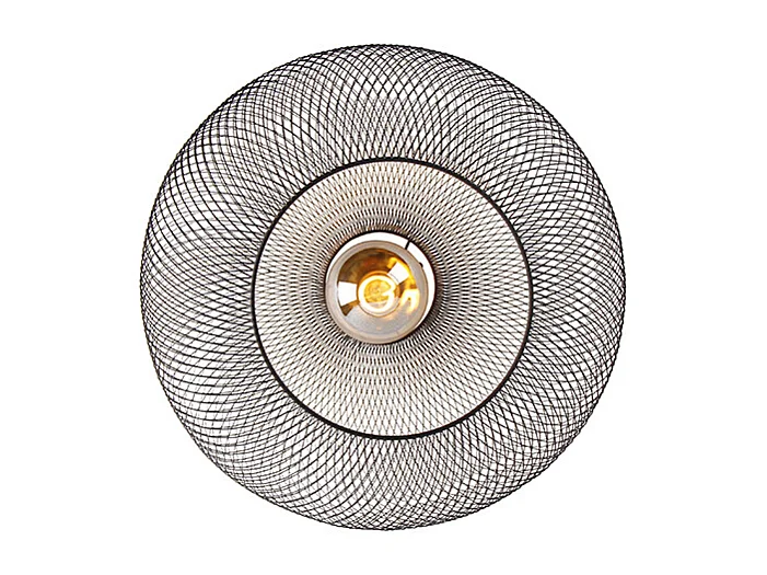 Plafonnier moderne noir 45 cm - Mesh Ball