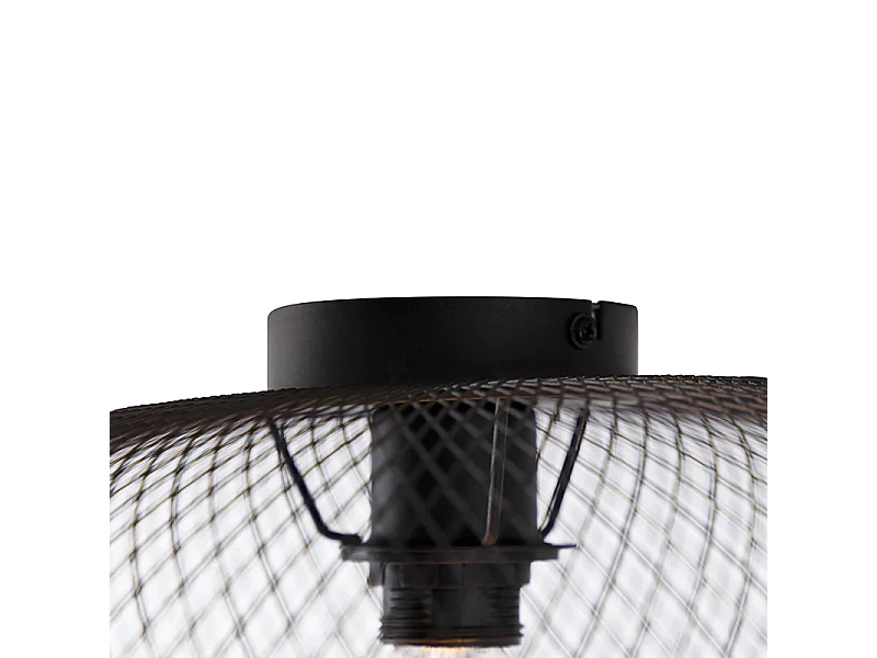 Plafonnier moderne noir 45 cm - Mesh Ball