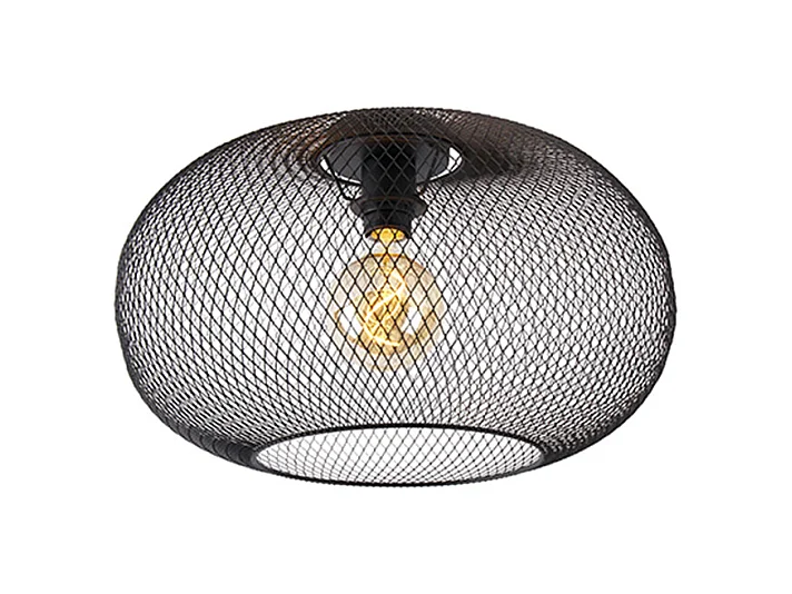 Plafonnier moderne noir 45 cm - Mesh Ball