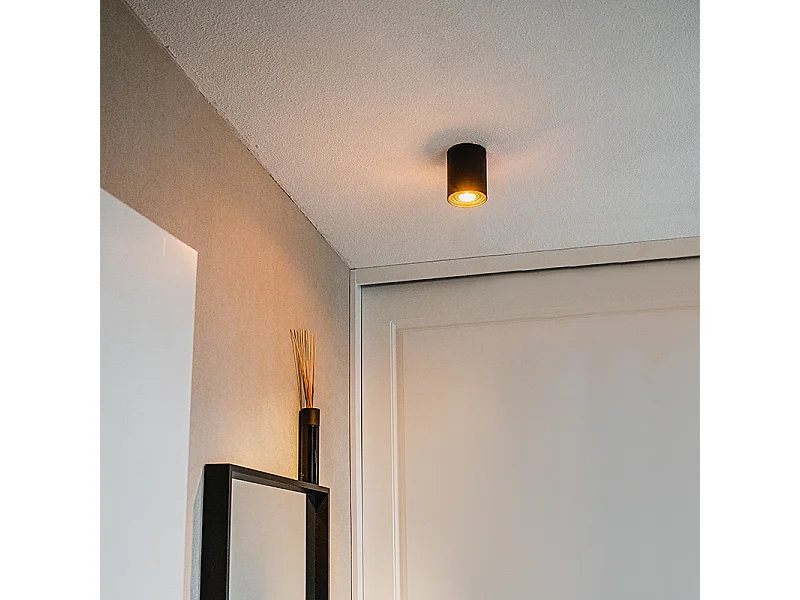 Spot de plafond noir avec or orientable et inclinable - Rondoo up