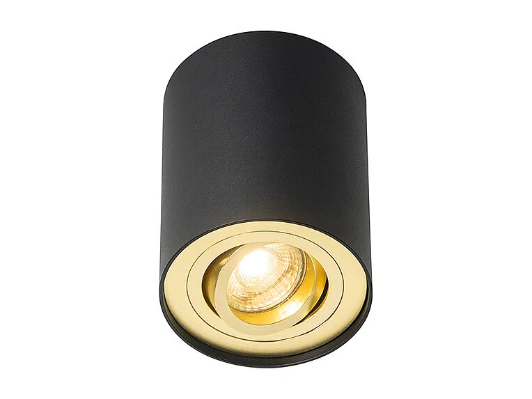 Spot de plafond noir avec or orientable et inclinable - Rondoo up