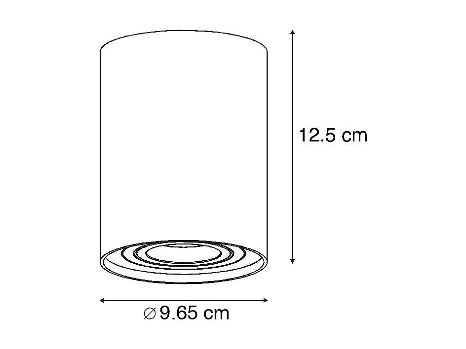 Spot de plafond noir avec or orientable et inclinable - Rondoo up