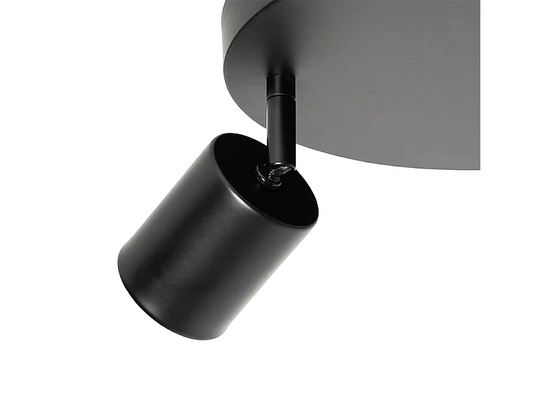 Plafonnier moderne noir orientable rond 3 lumières - Java