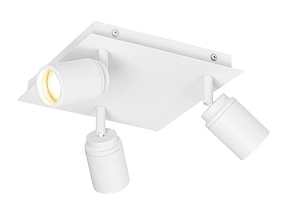 Spot de salle de bain moderne carré blanc 3 lumières IP44 - Ducha