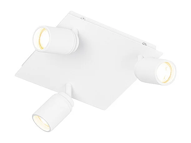 Spot de salle de bain moderne carré blanc 3 lumières IP44 - Ducha