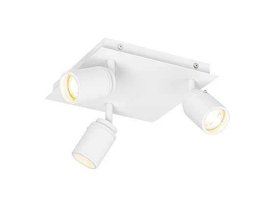 Spot de salle de bain moderne carré blanc 3 lumières IP44 - Ducha