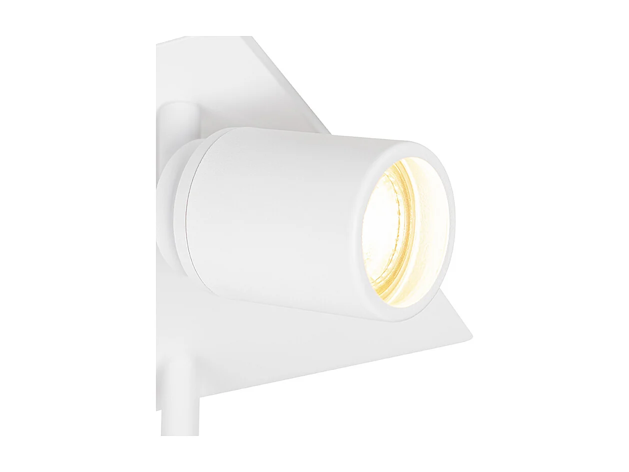 Spot de plafond moderne blanc carré 3 lumières IP44 - Ducha