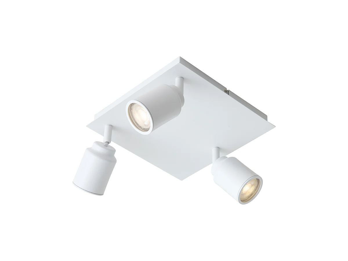 Spot de salle de bain moderne blanc carré 3 lumières IP44 - Ducha