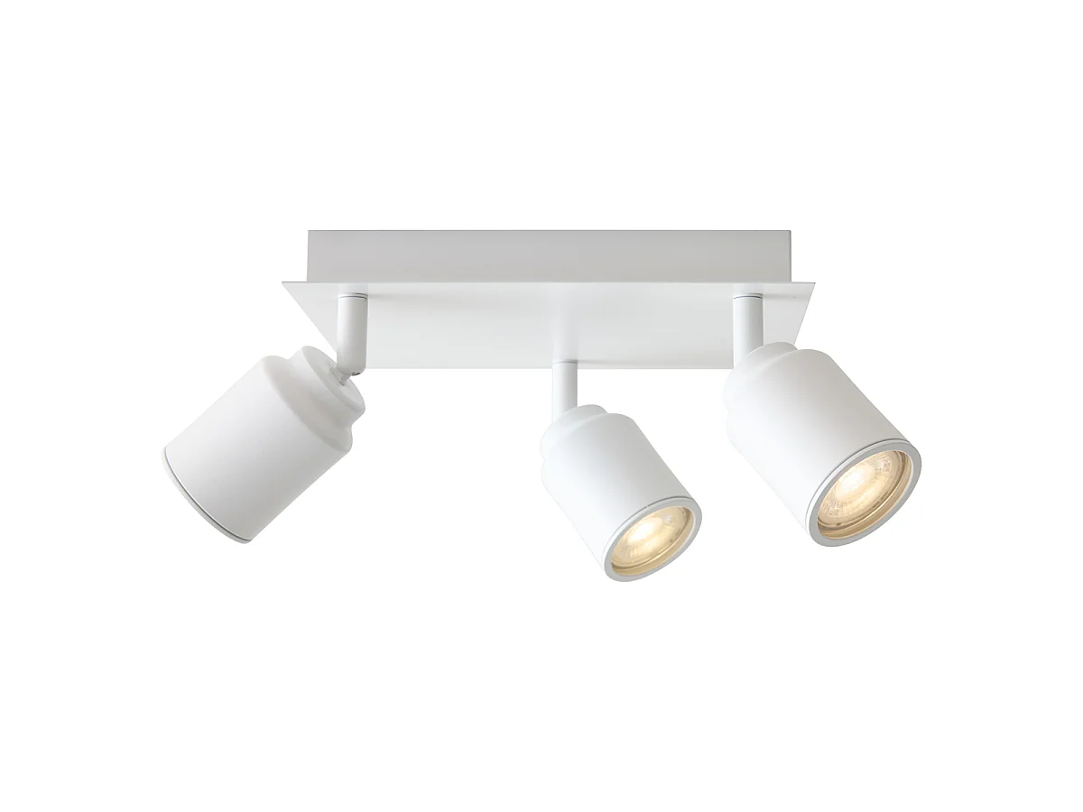 Spot de salle de bain moderne blanc carré 3 lumières IP44 - Ducha