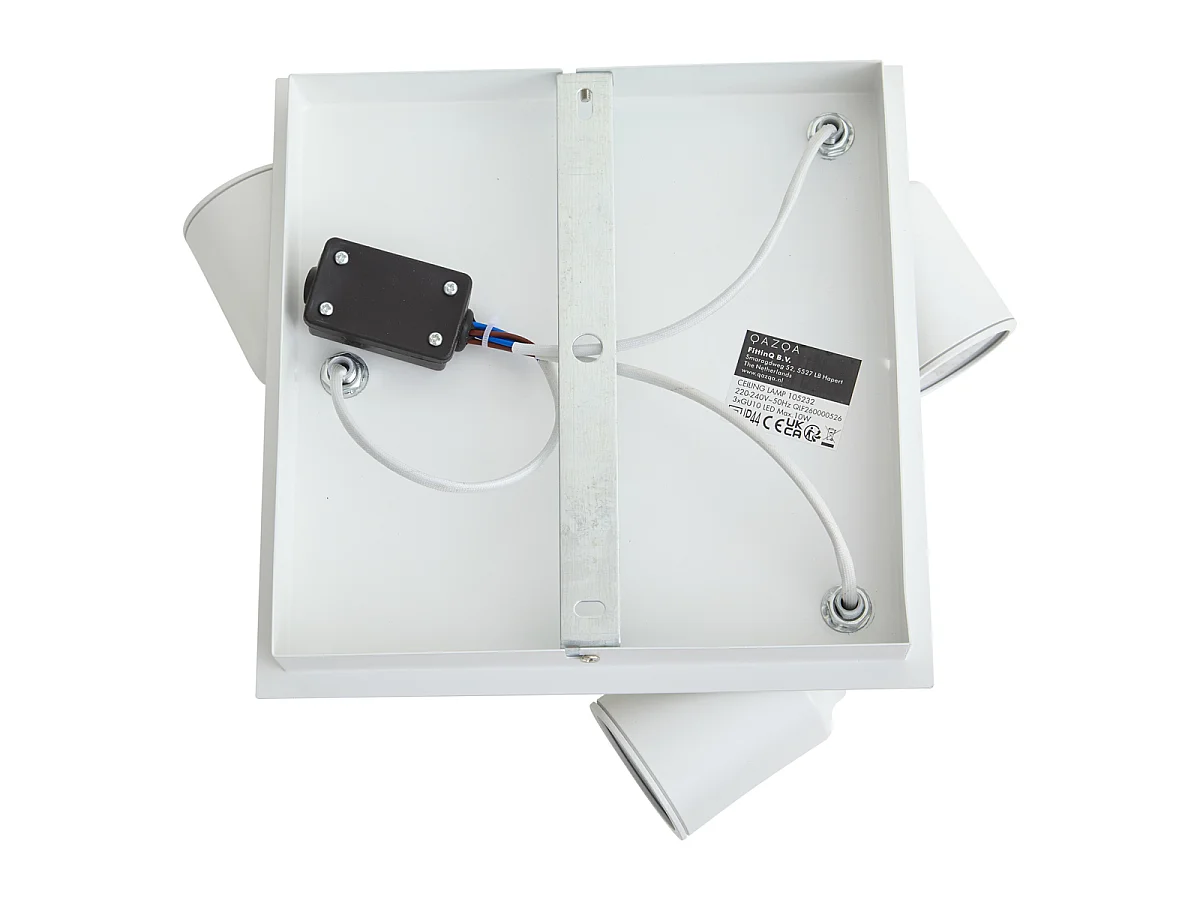 Spot de salle de bain moderne blanc carré 3 lumières IP44 - Ducha