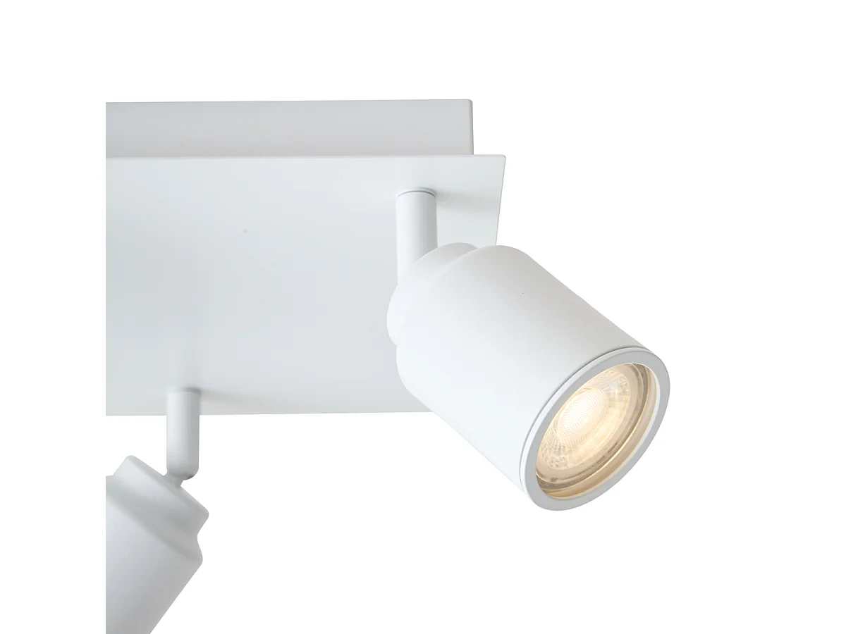 Spot de salle de bain moderne blanc carré 3 lumières IP44 - Ducha